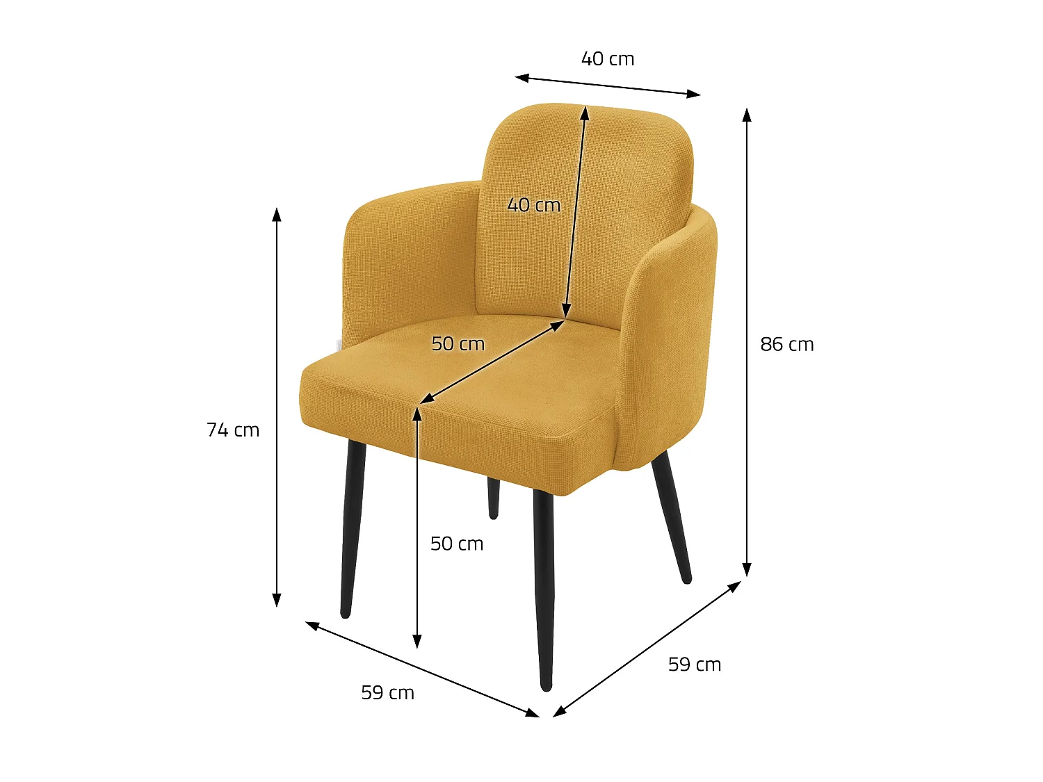 Lot de 6 chaises salle à manger en tissu moutarde avec accoudoirs et dossier aspect rotin pieds en métal assise rembourrée fauteuils ergonomiques