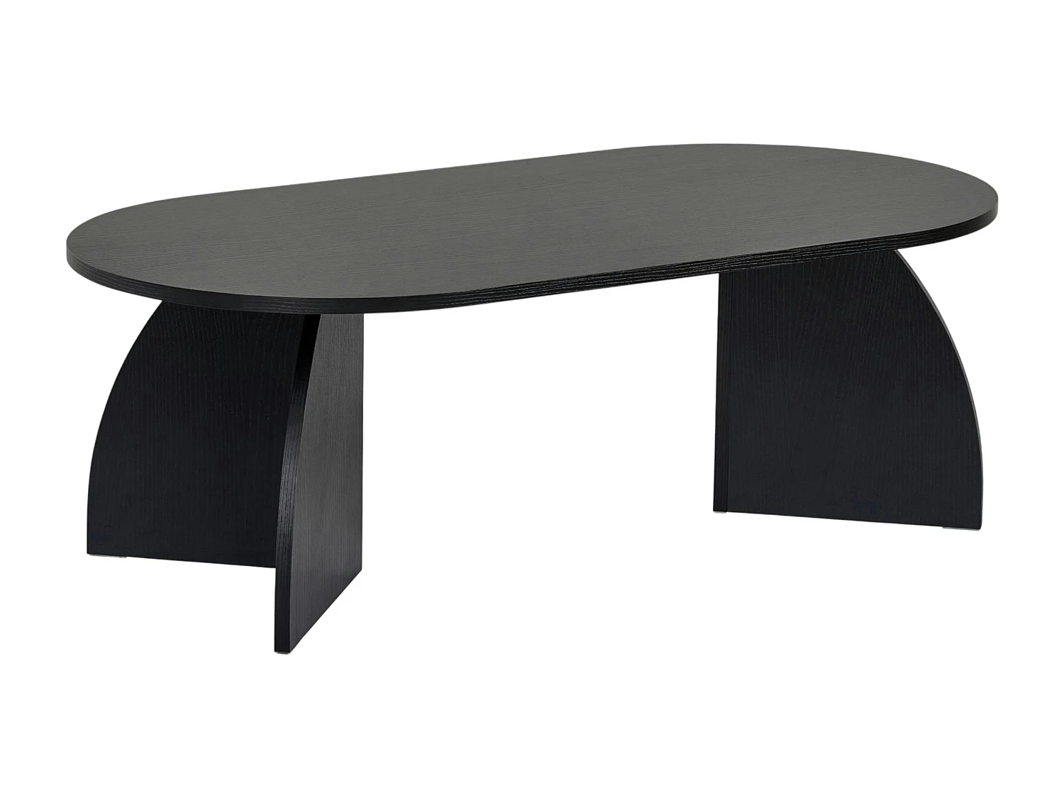 Table basse ovale effet bois noir pieds courbes MARFA