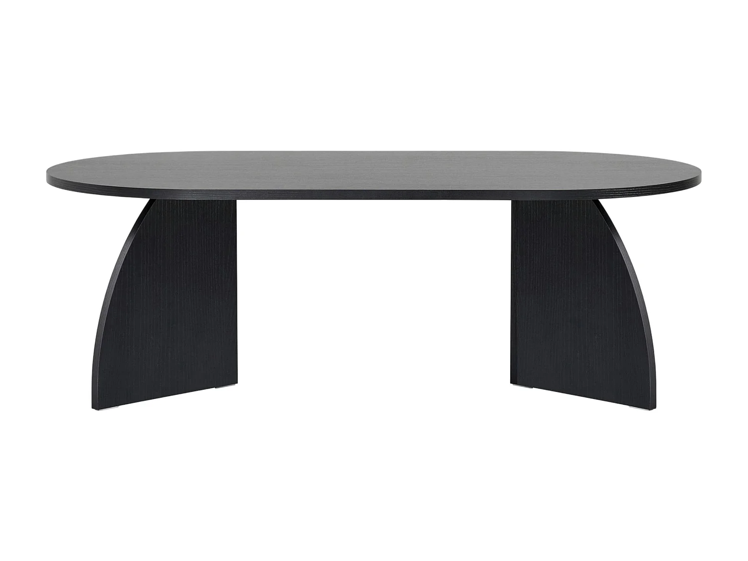 Table basse ovale effet bois noir pieds courbes MARFA