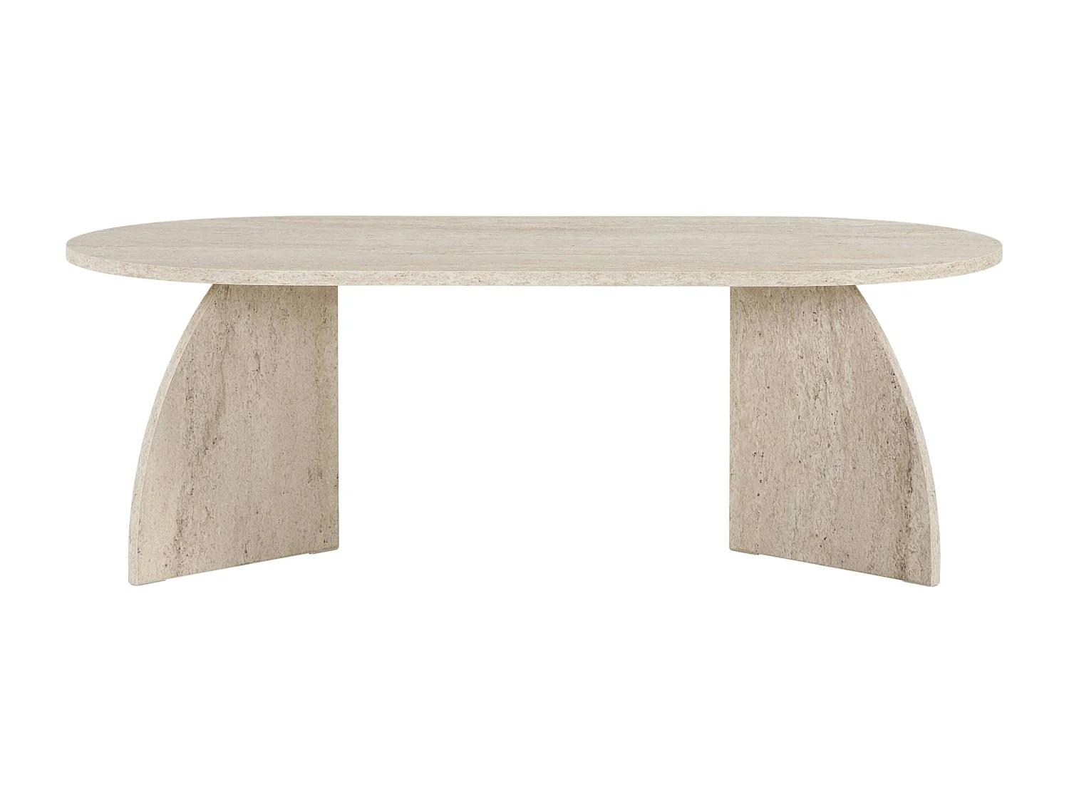 Table basse ovale effet travertin pieds courbes MARFA