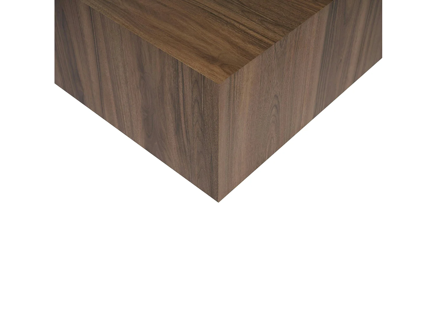 Table basse carrée effet noyer roulettes invisibles MARFA