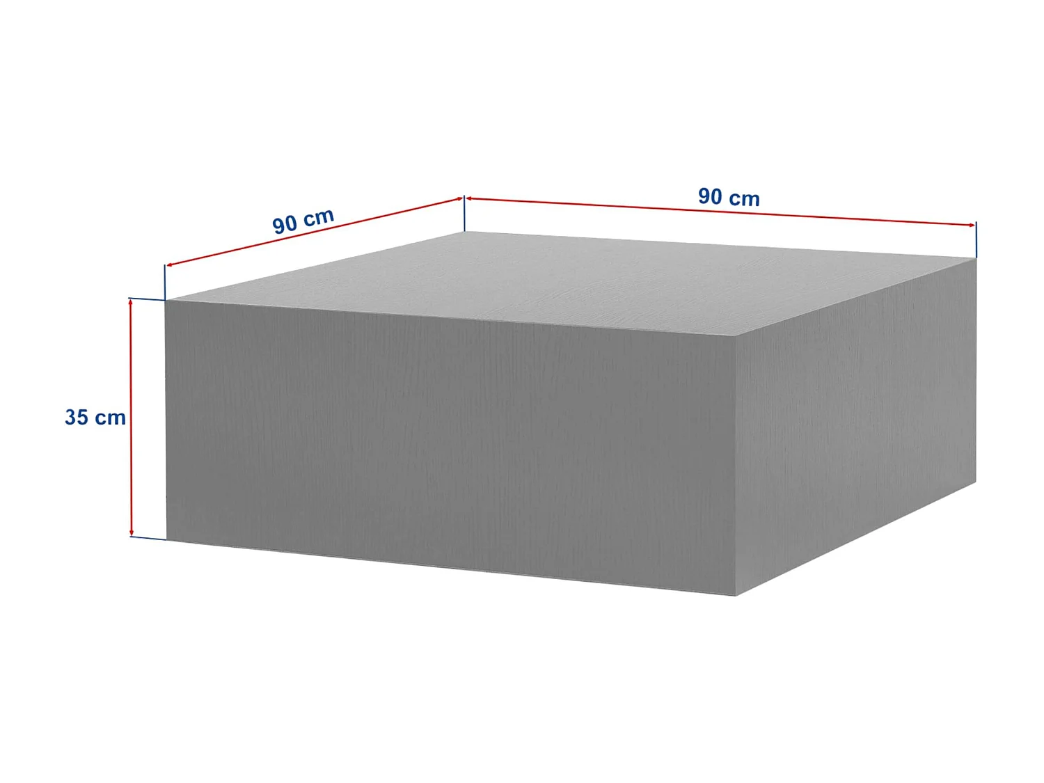 Table basse carrée effet noyer roulettes invisibles MARFA