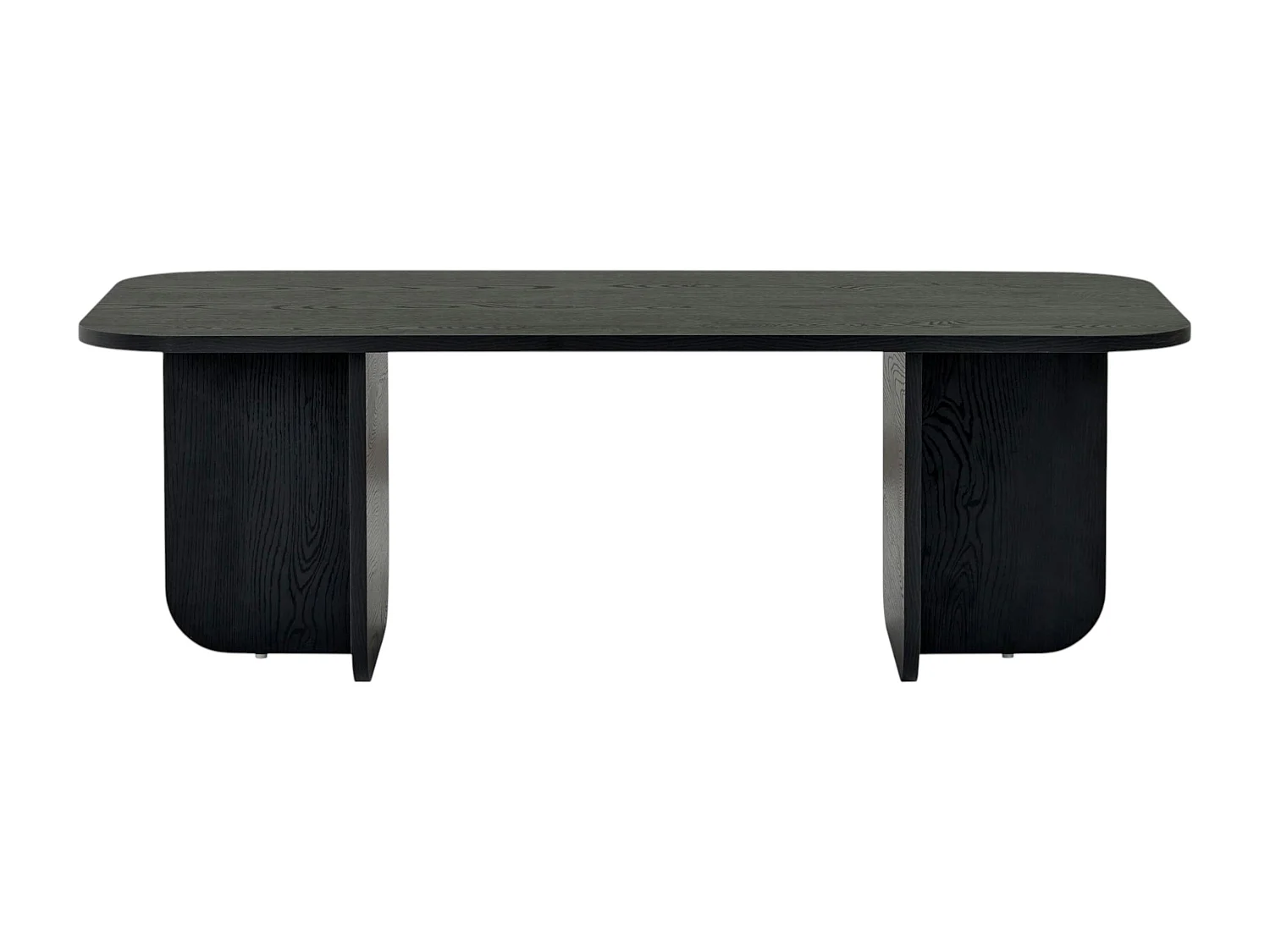 Table basse rectangulaire effet bois noir bords ronds MARFA