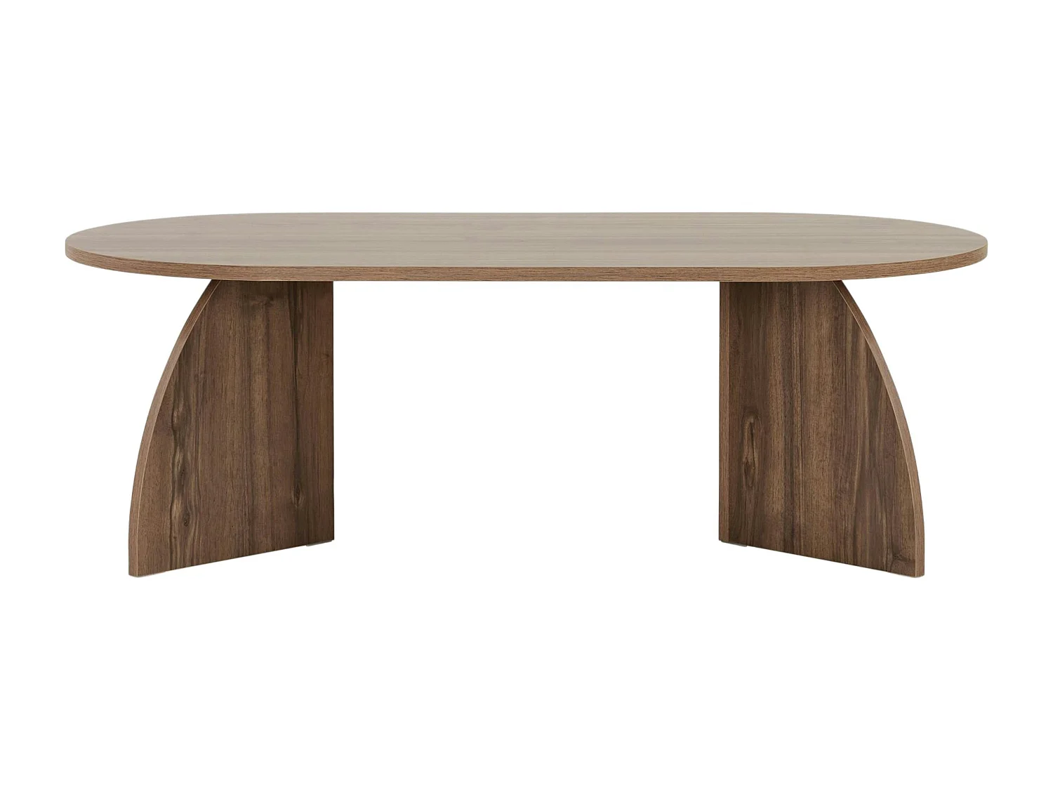 Table basse ovale effet bois de noyer pieds courbes MARFA