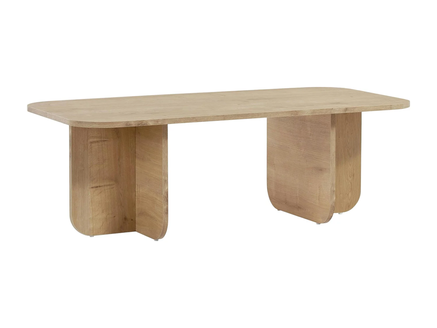 Table basse rectangulaire effet bois bords ronds MARFA