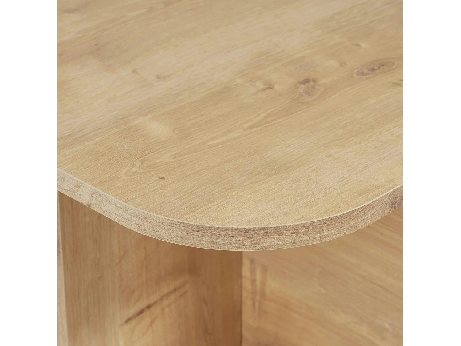 Table basse rectangulaire effet bois bords ronds MARFA