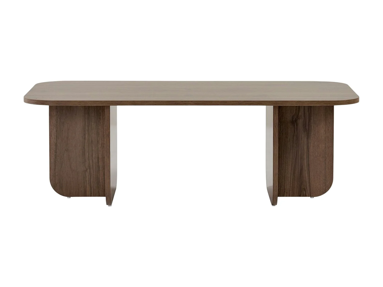 Table basse rectangulaire effet noyer bords ronds MARFA