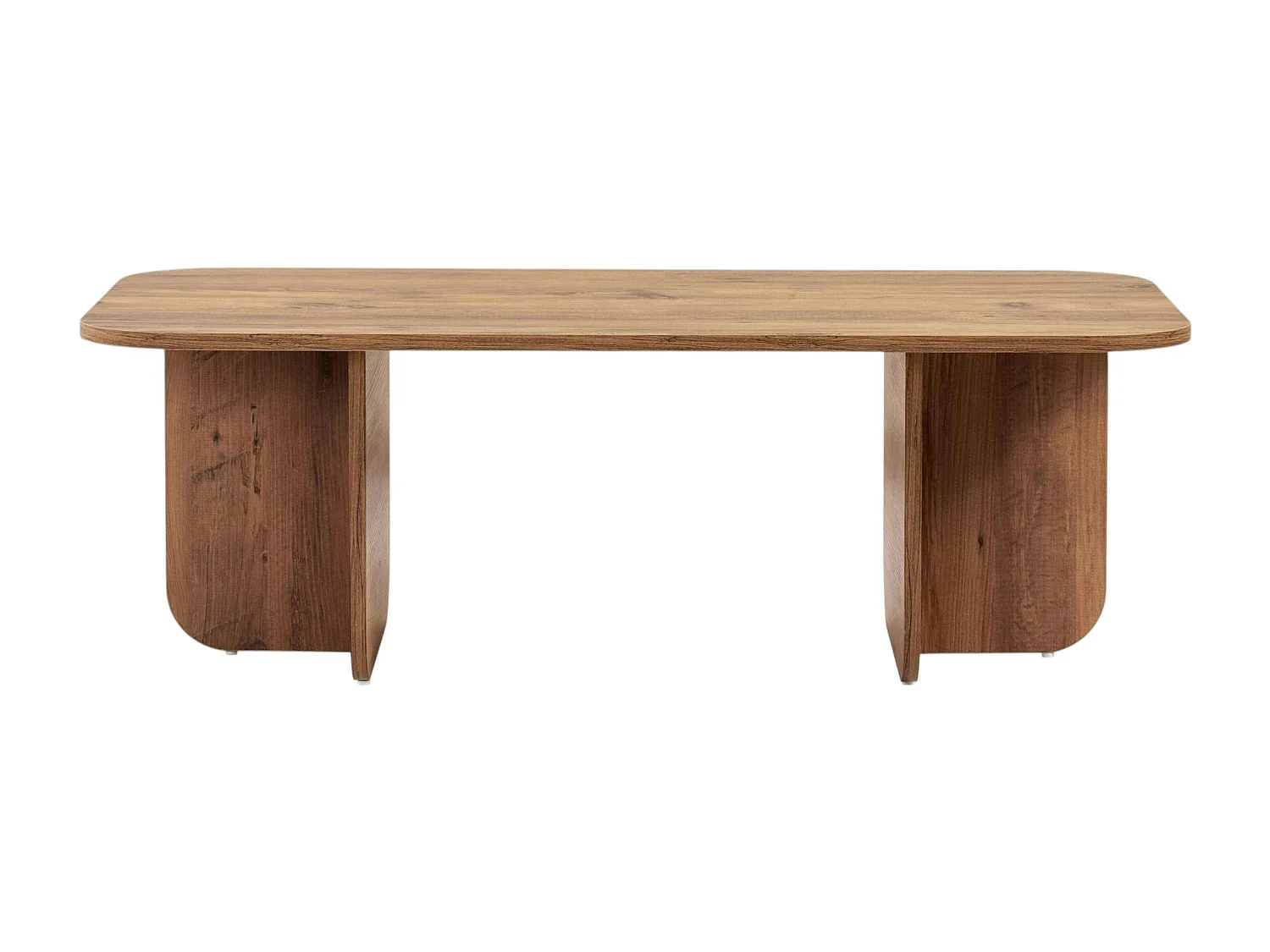 Table basse rectangulaire effet pin bords ronds MARFA