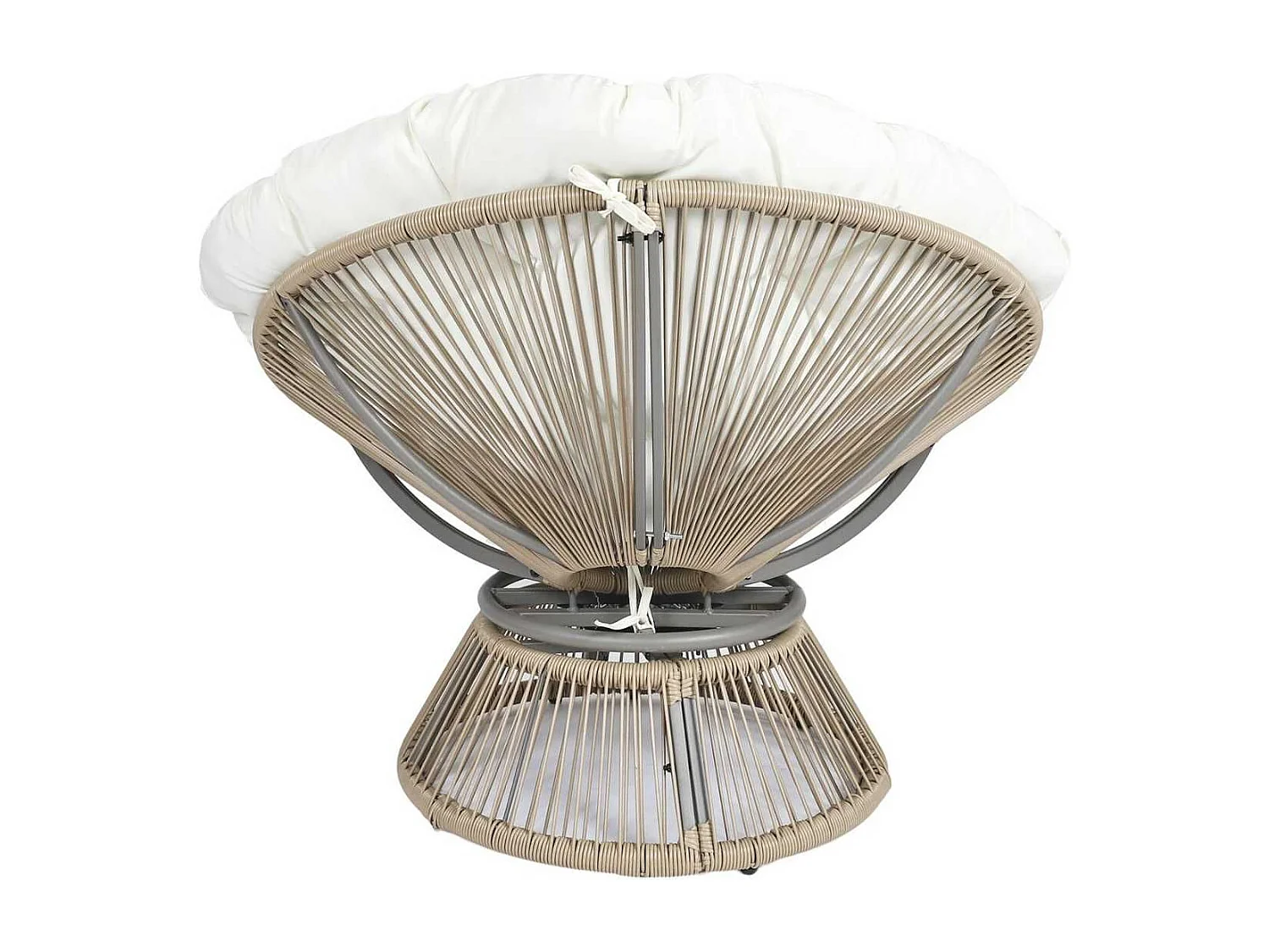 Fauteuil lounge pivotant avec assise coussin capitonné blanc - RIVIA