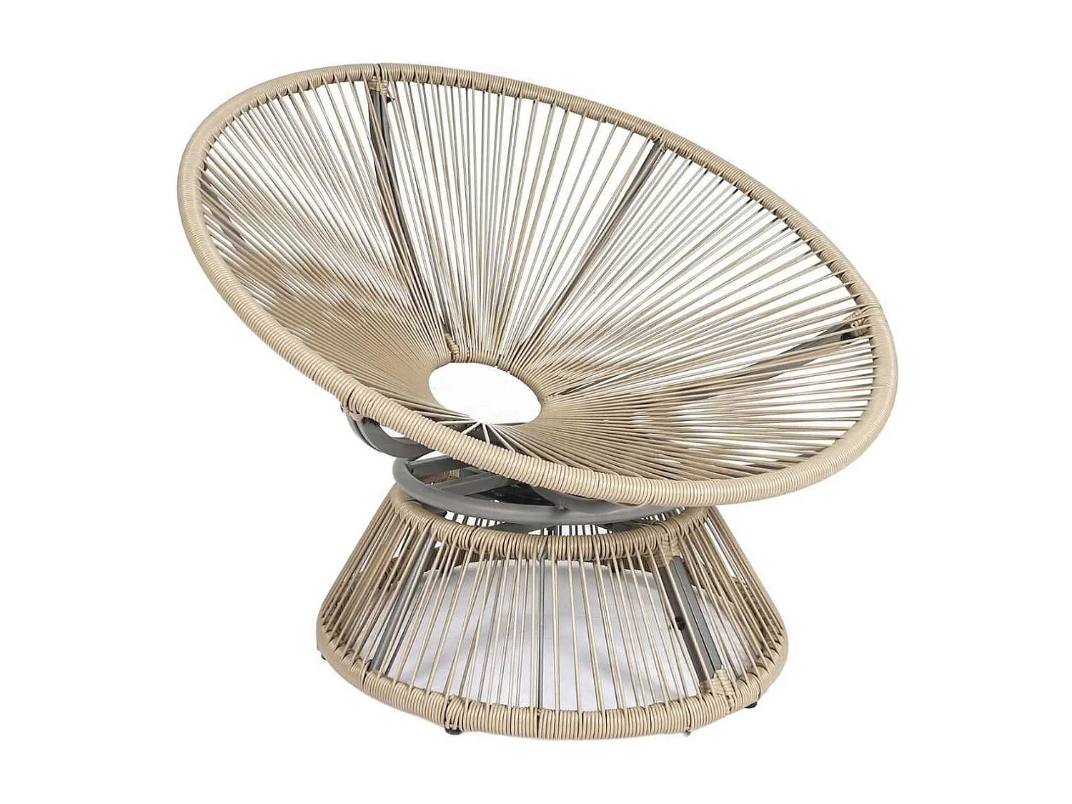 Fauteuil lounge pivotant avec assise coussin capitonné blanc - RIVIA