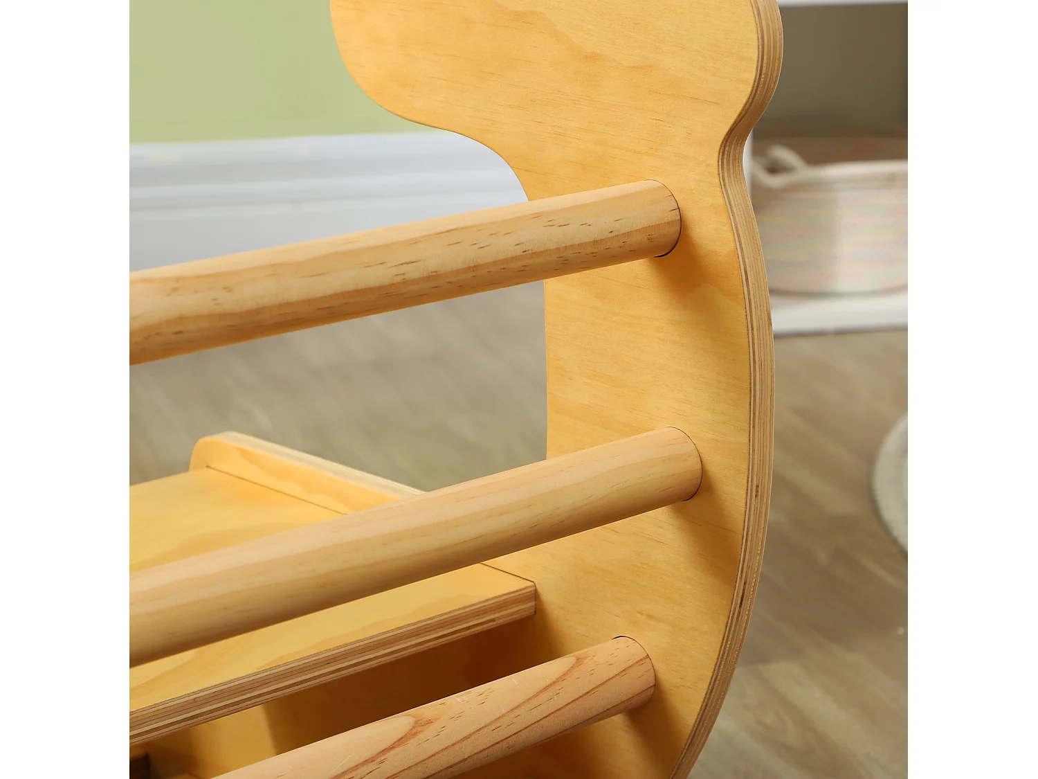 Arche d'escalade enfant jouet à bascule 2 en 1 bois pin naturel multicolore