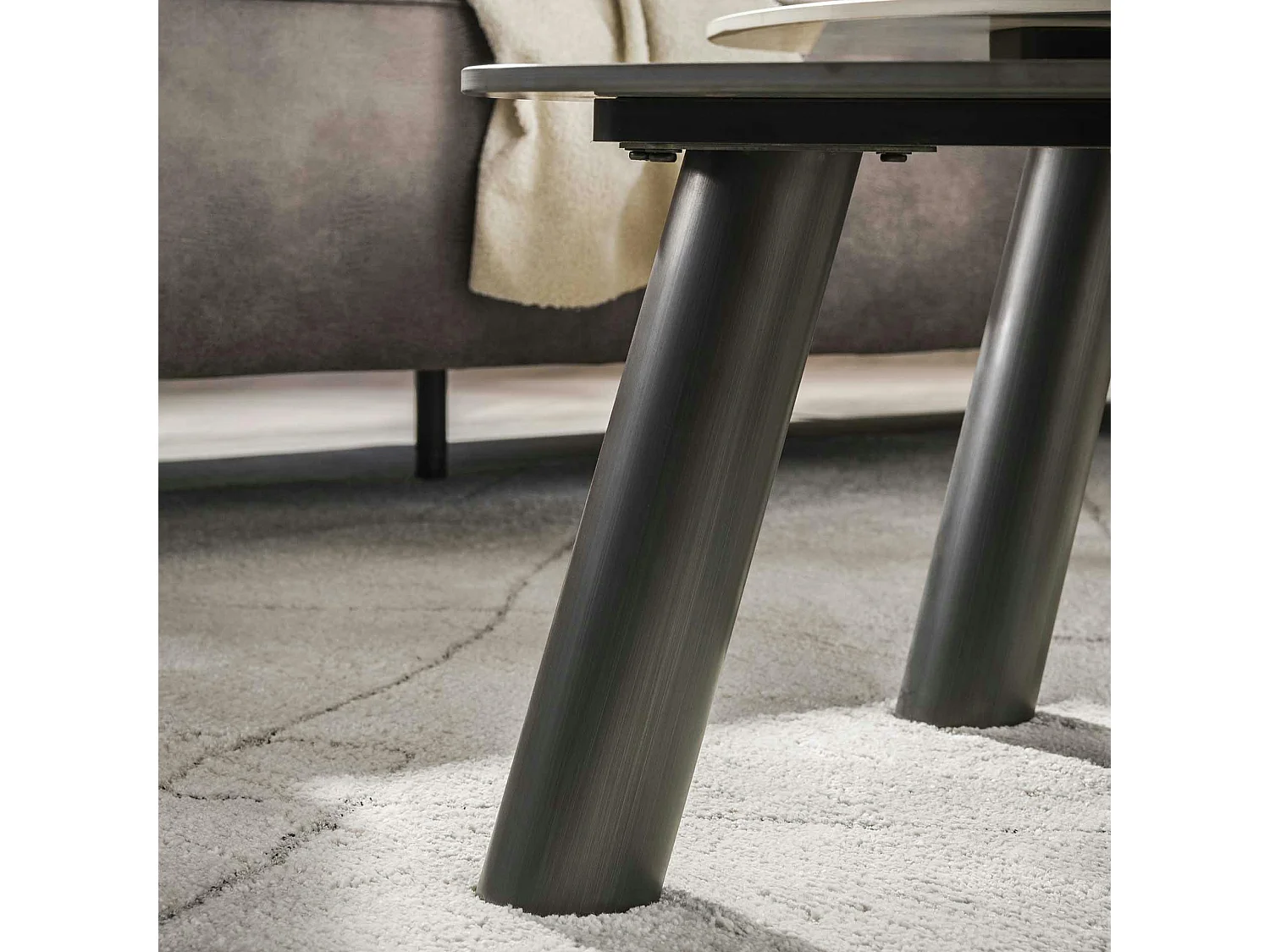 Tables basses design céramique 3D gris clair & foncé (x2) GALWAY