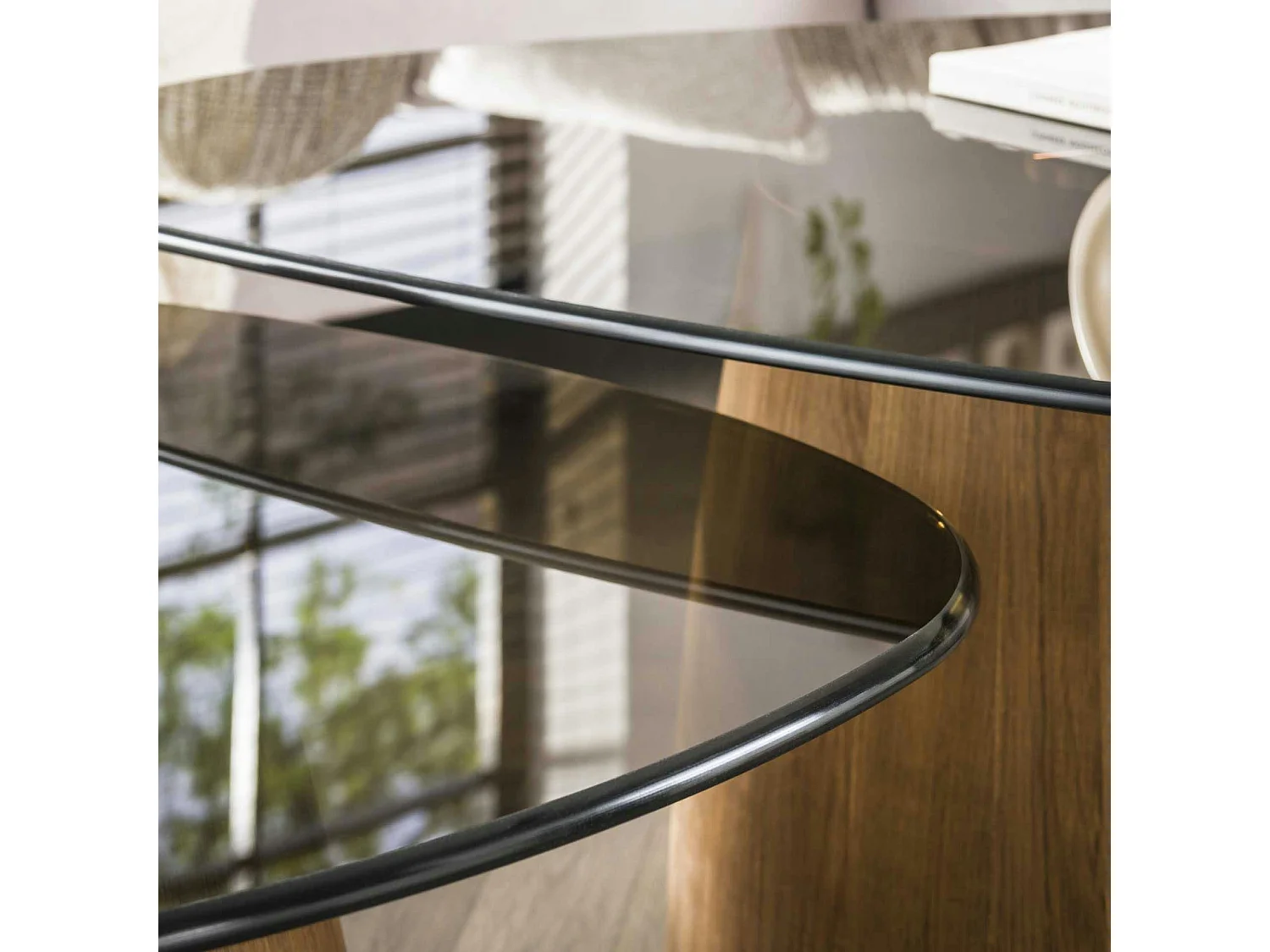 Tables salon verre fumé design triangle (lot de 2) MILOS