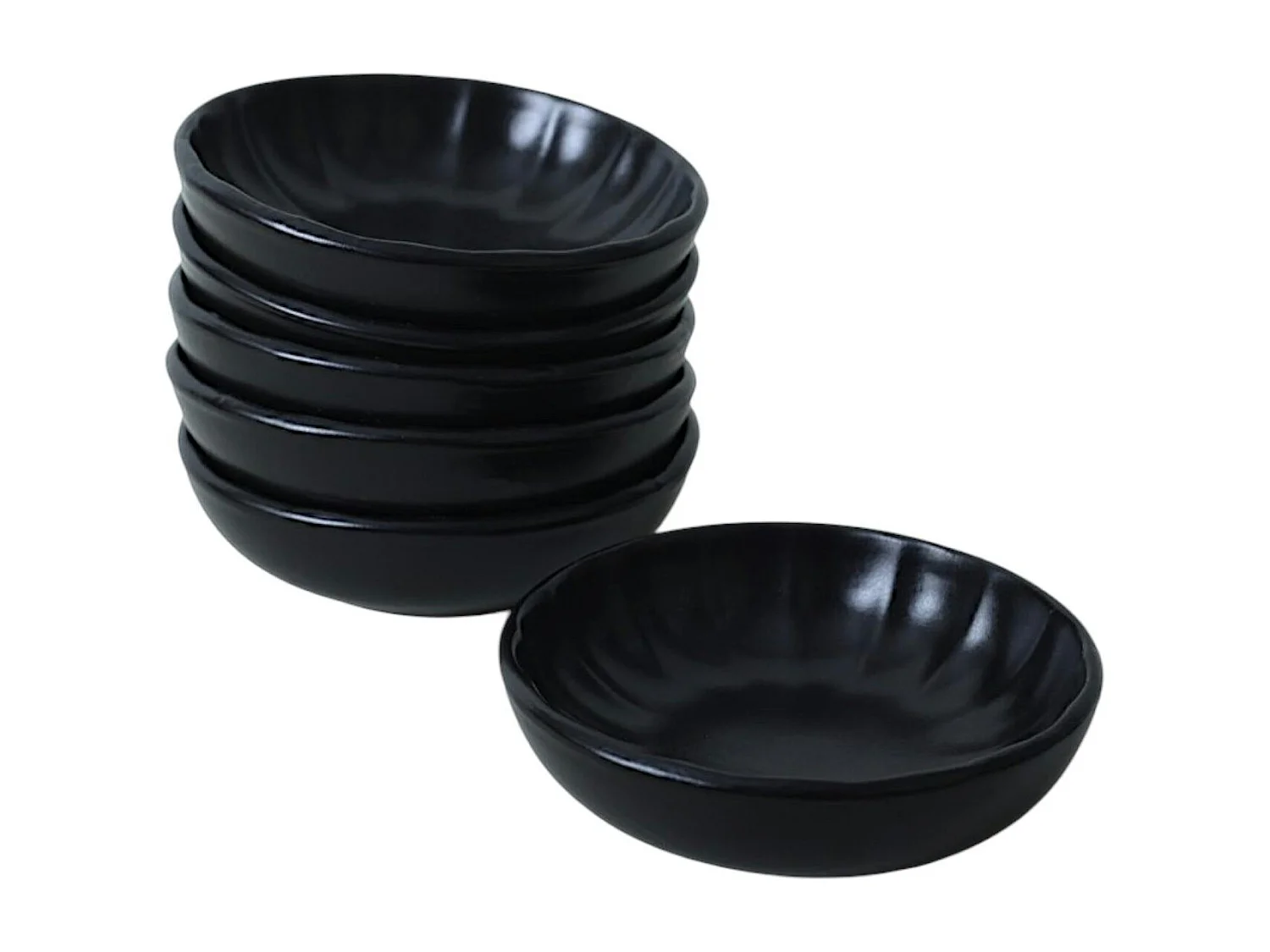 Bol apéro noir forme fleur (lot de 6) EFIRA