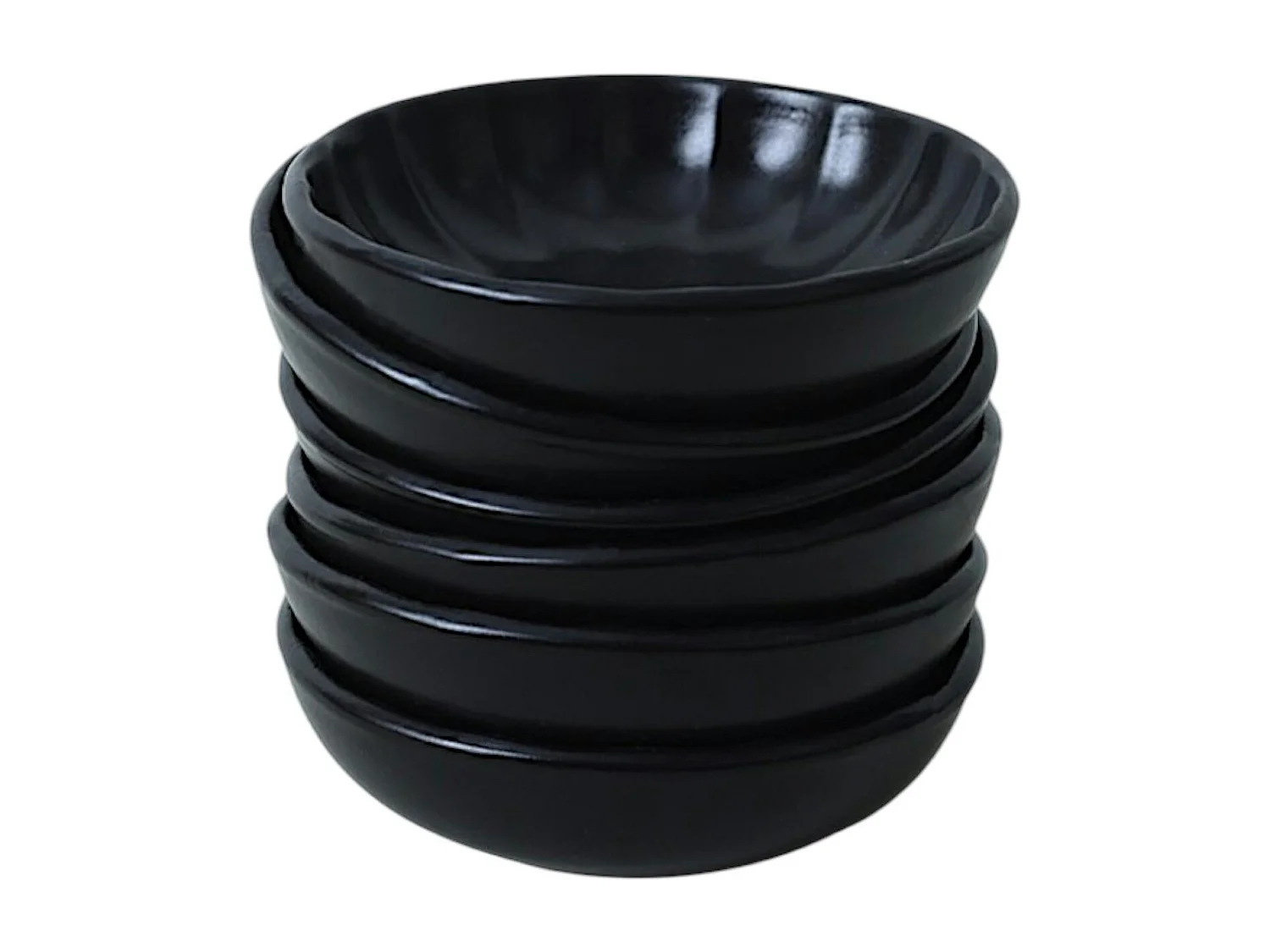 Bol apéro noir forme fleur (lot de 6) EFIRA