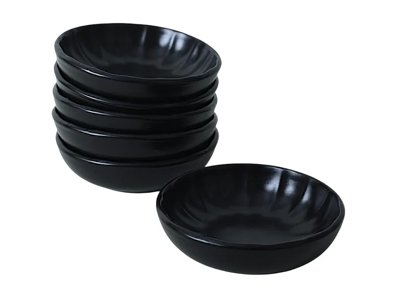 Bol apéro noir forme fleur (lot de 6) EFIRA