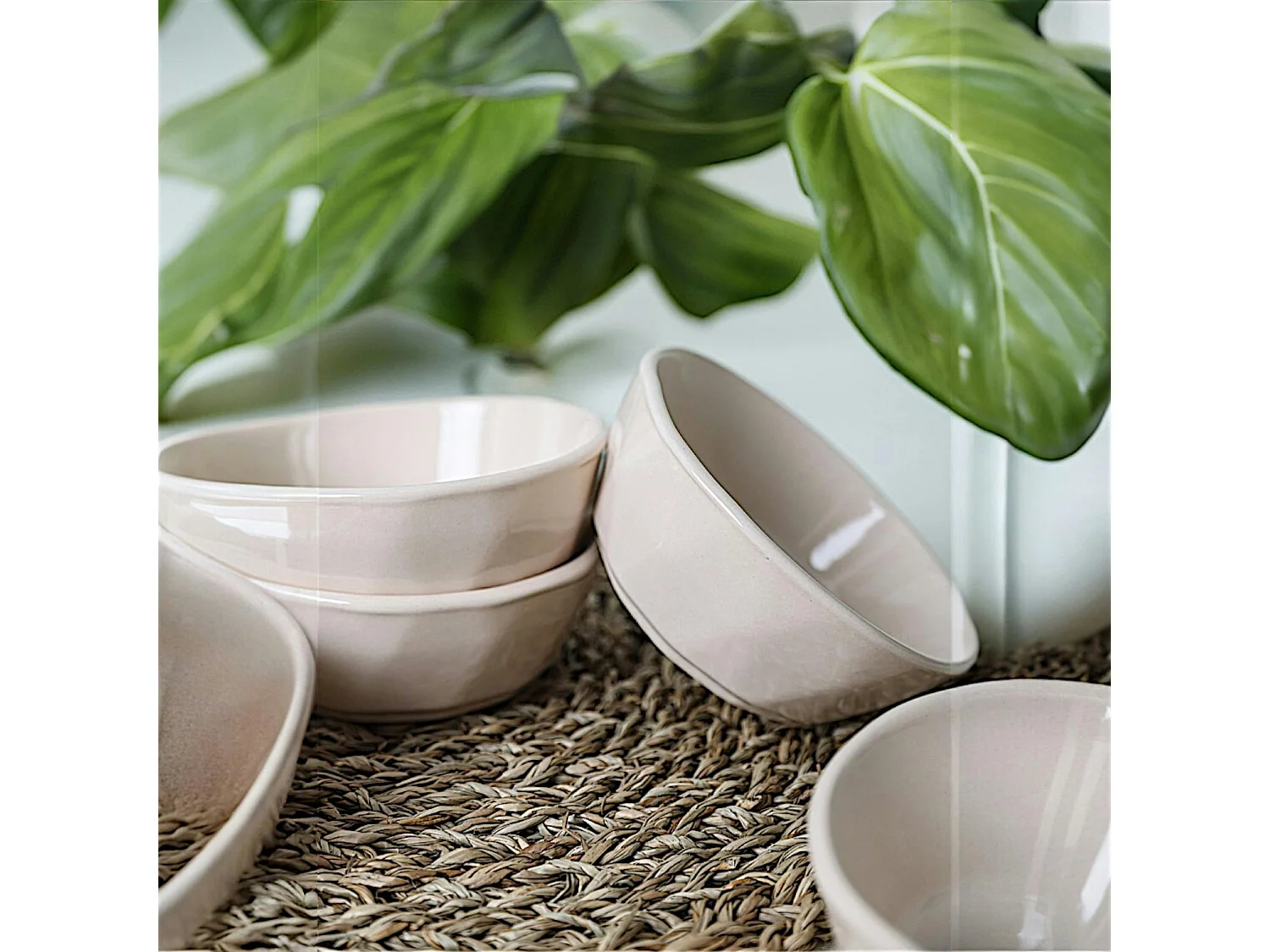 Bol apéro beige, style organique (lot de 6) EFIRA