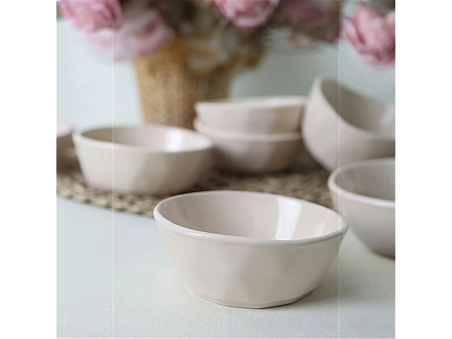 Bol apéro beige, style organique (lot de 6) EFIRA