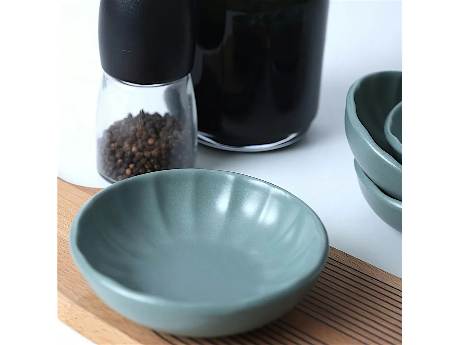 Bol apéro vert pâle forme fleur (lot de 6) EFIRA