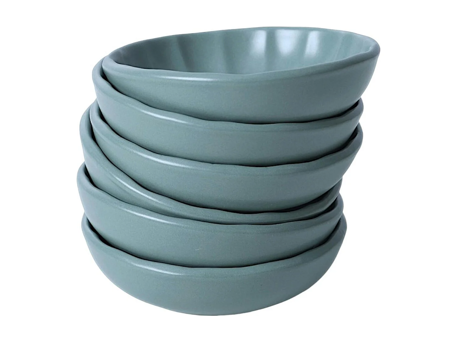 Bol apéro vert pâle forme fleur (lot de 6) EFIRA