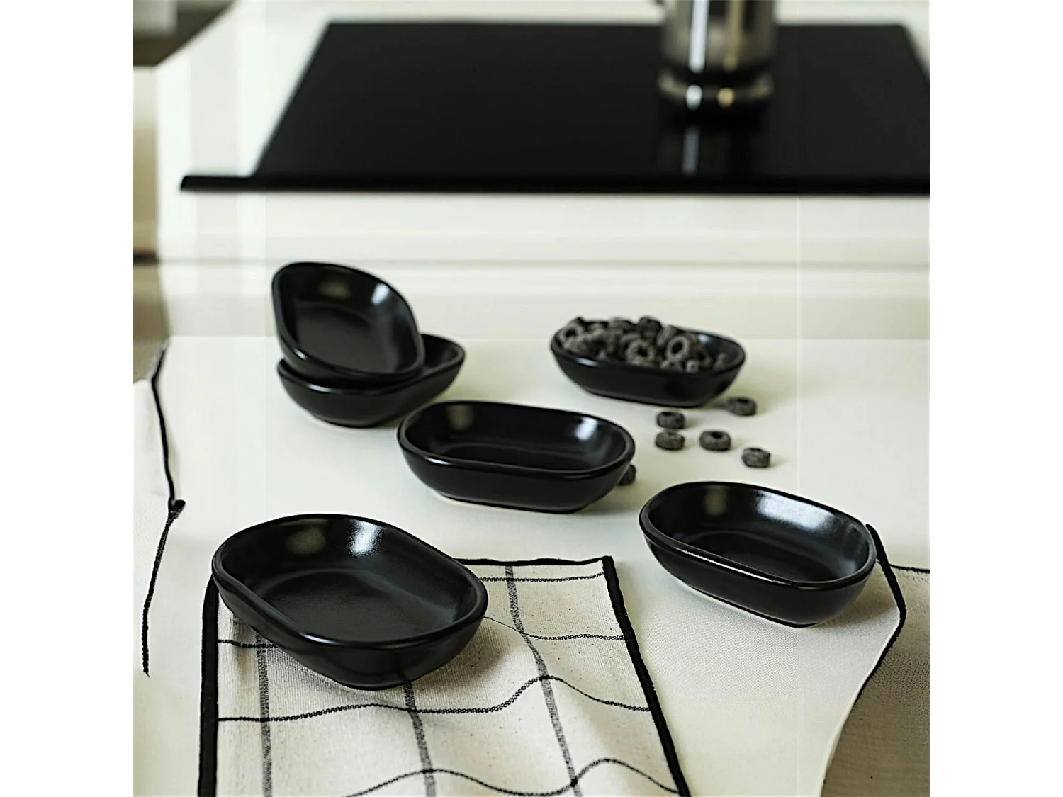 Coupelle en céramique noir mat 11 cm (lot de 6) EFIRA