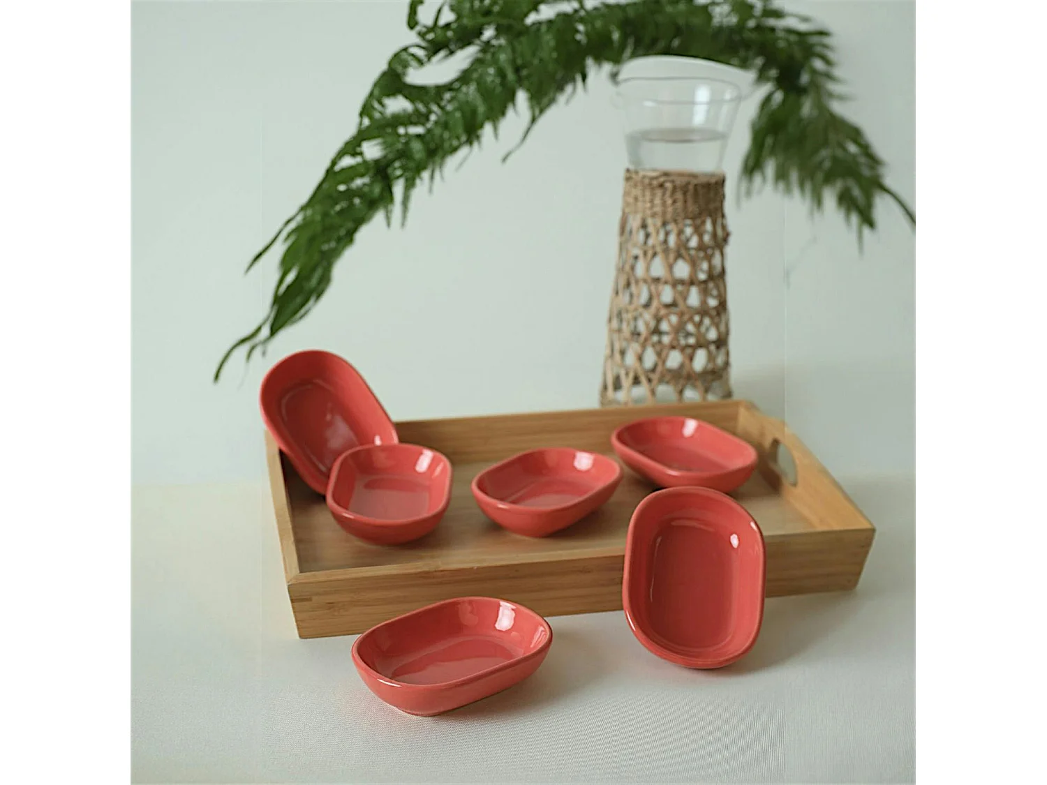 Coupelle en céramique corail brillant (lot de 6) EFIRA