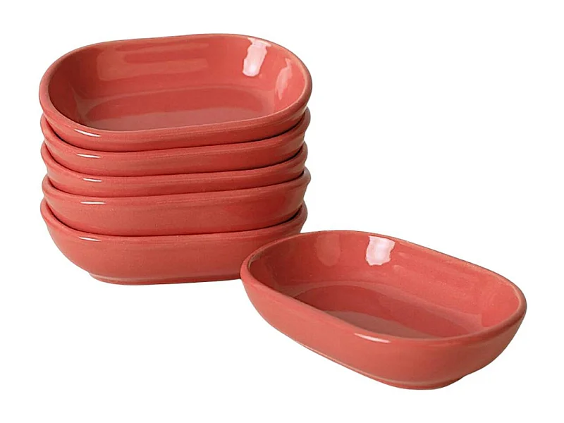 Coupelle en céramique corail brillant (lot de 6) EFIRA