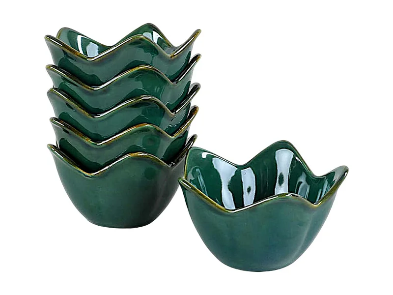 Coupelle apéro vert nuit, forme tulipe (lot de 6) EFIRA