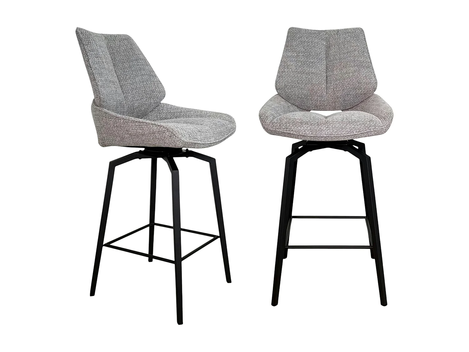 Chaise de bar pivotante grise assise baquet (lot de 2) LIGURIE