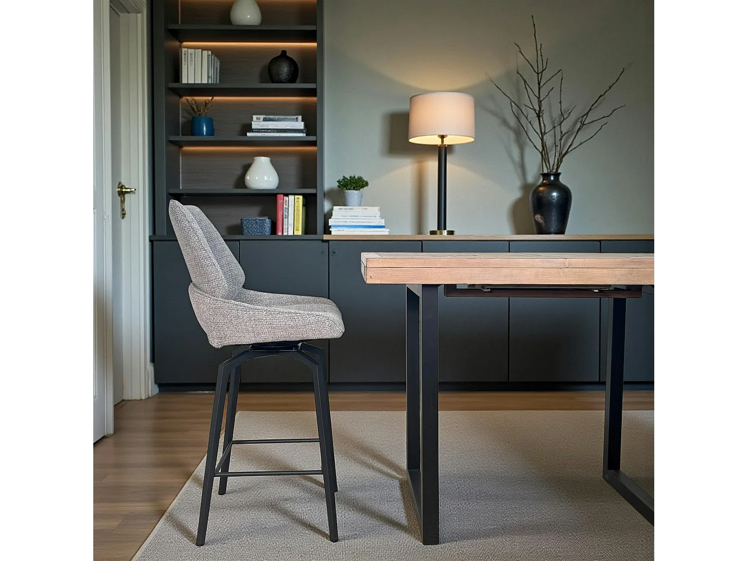 Chaise de bar pivotante grise assise baquet (lot de 2) LIGURIE