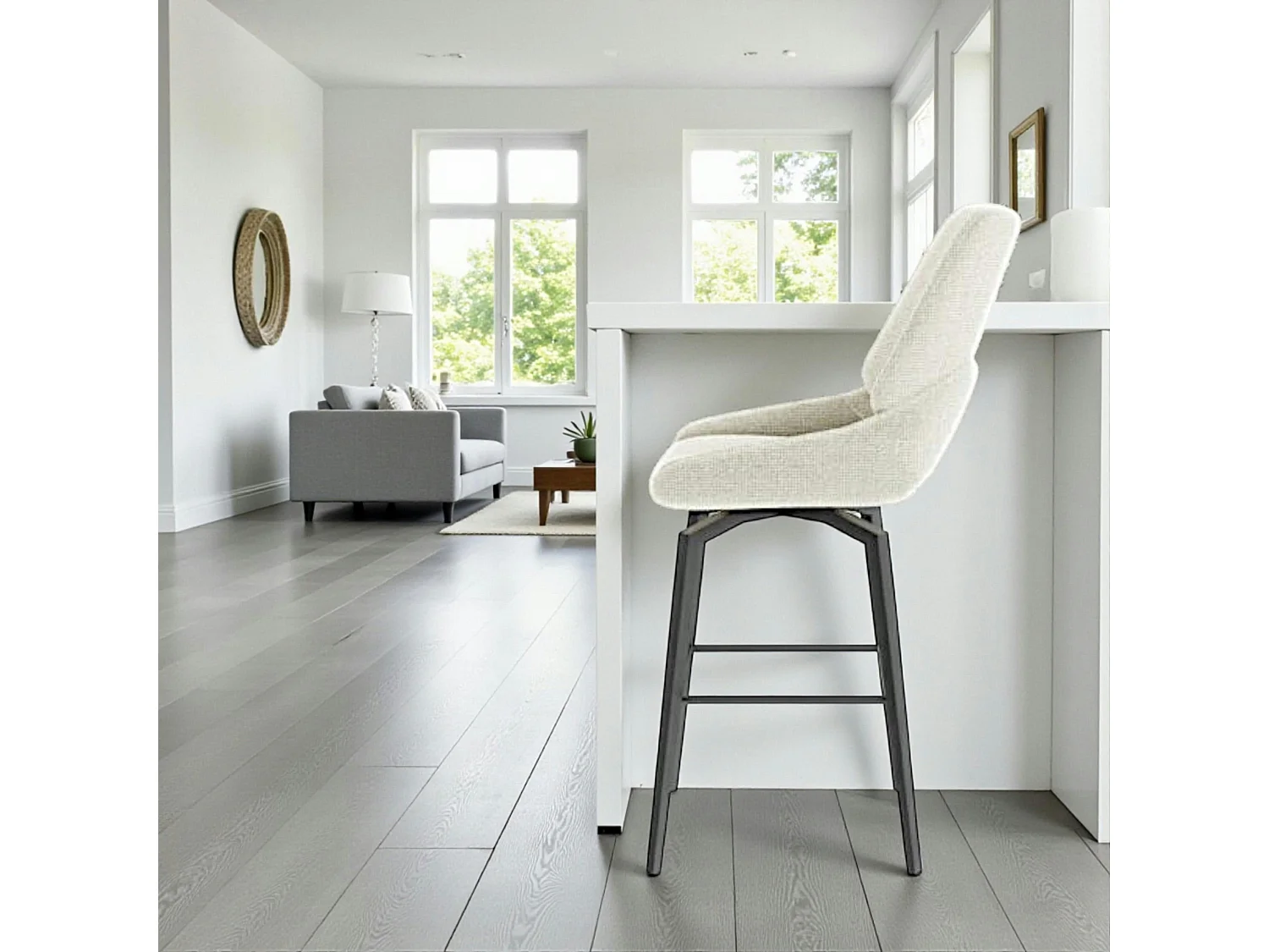 Chaise de bar pivotante beige assise baquet (lot de 2) LIGURIE