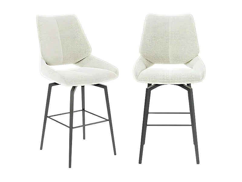 Chaise de bar pivotante beige assise baquet (lot de 2) LIGURIE