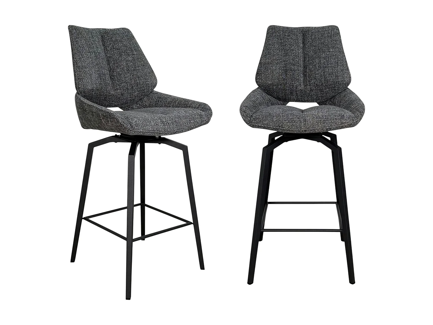 Chaise de bar pivotante anthracite assise baquet (lot de 2) LIGURIE