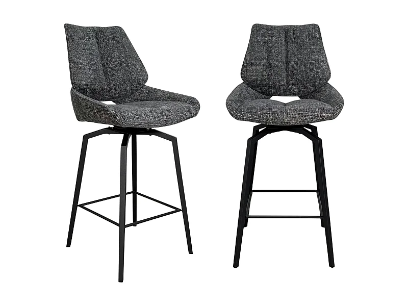 Chaise de bar pivotante anthracite assise baquet (lot de 2) LIGURIE