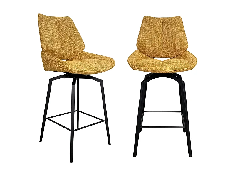 Chaise de bar pivotante moutarde assise baquet (lot de 2) LIGURIE
