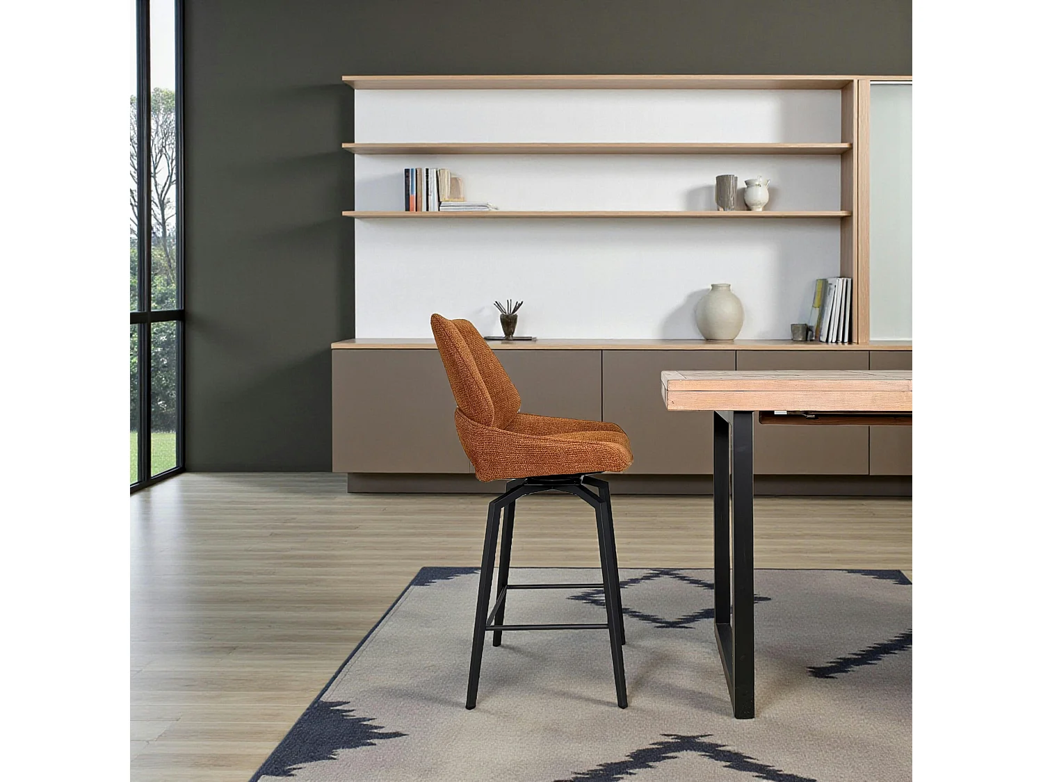 Chaise de bar pivotante rouille assise baquet (lot de 2) LIGURIE