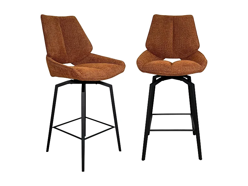 Chaise de bar pivotante rouille assise baquet (lot de 2) LIGURIE