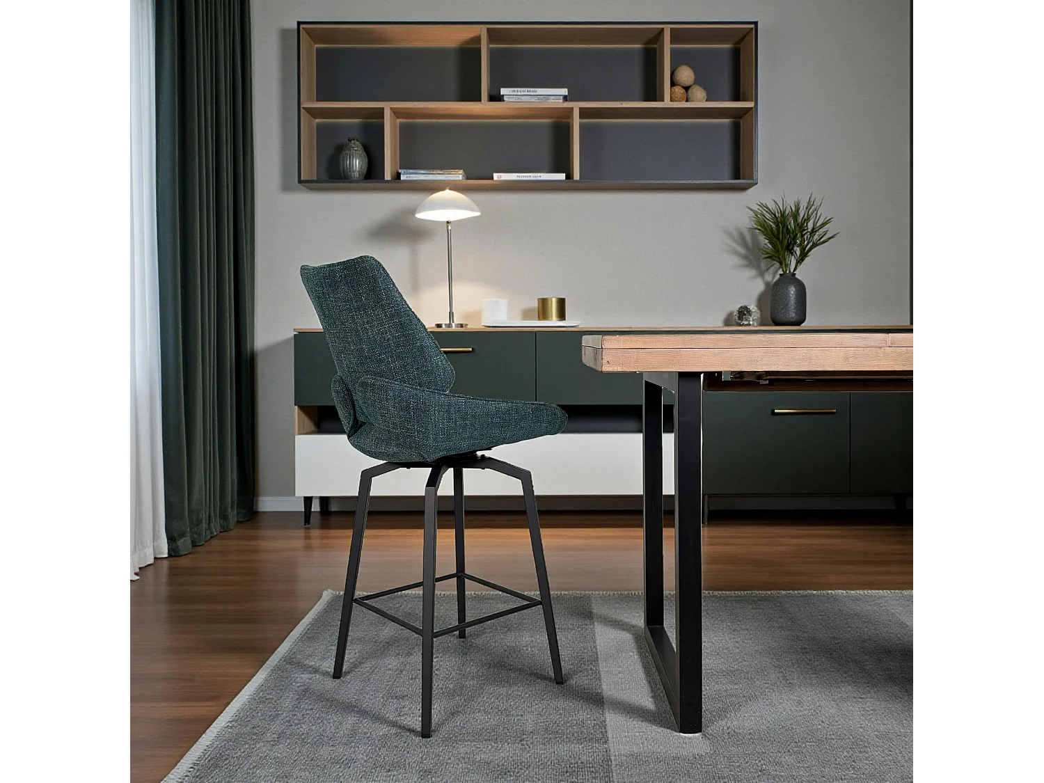 Chaise de bar pivotante bleue assise baquet (lot de 2) LIGURIE