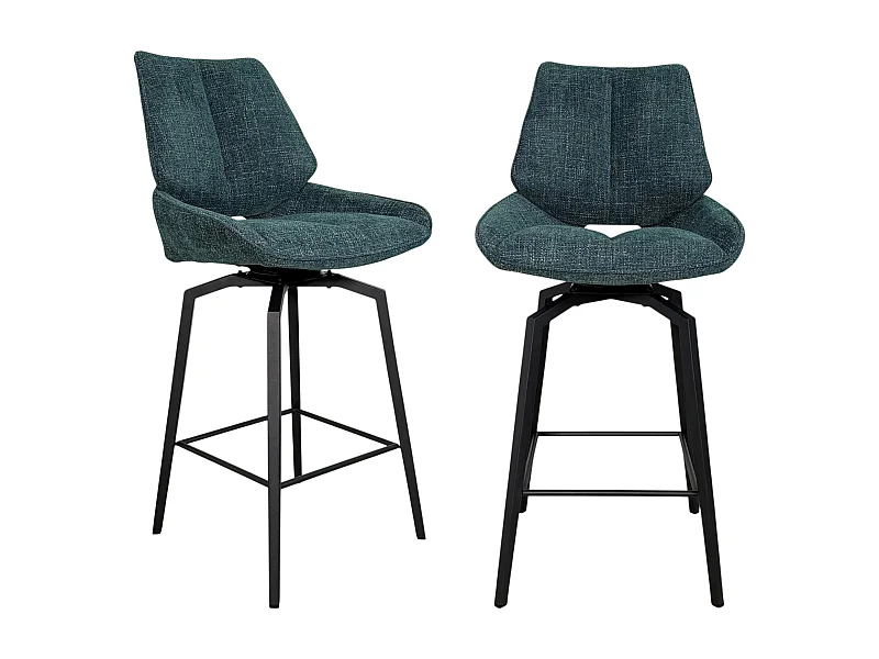 Chaise de bar pivotante bleue assise baquet (lot de 2) LIGURIE