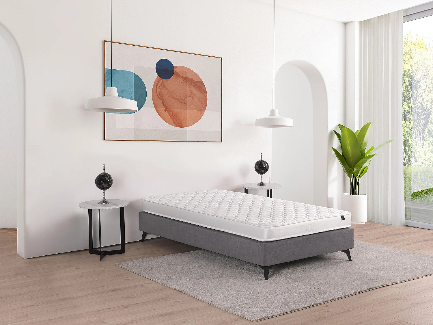 [NEW VERSION]Schaumstoffmatratze - 90 x 200 cm -  Härtegrad 2 -Stärke 15 cm - DANAE II von YSMEE
