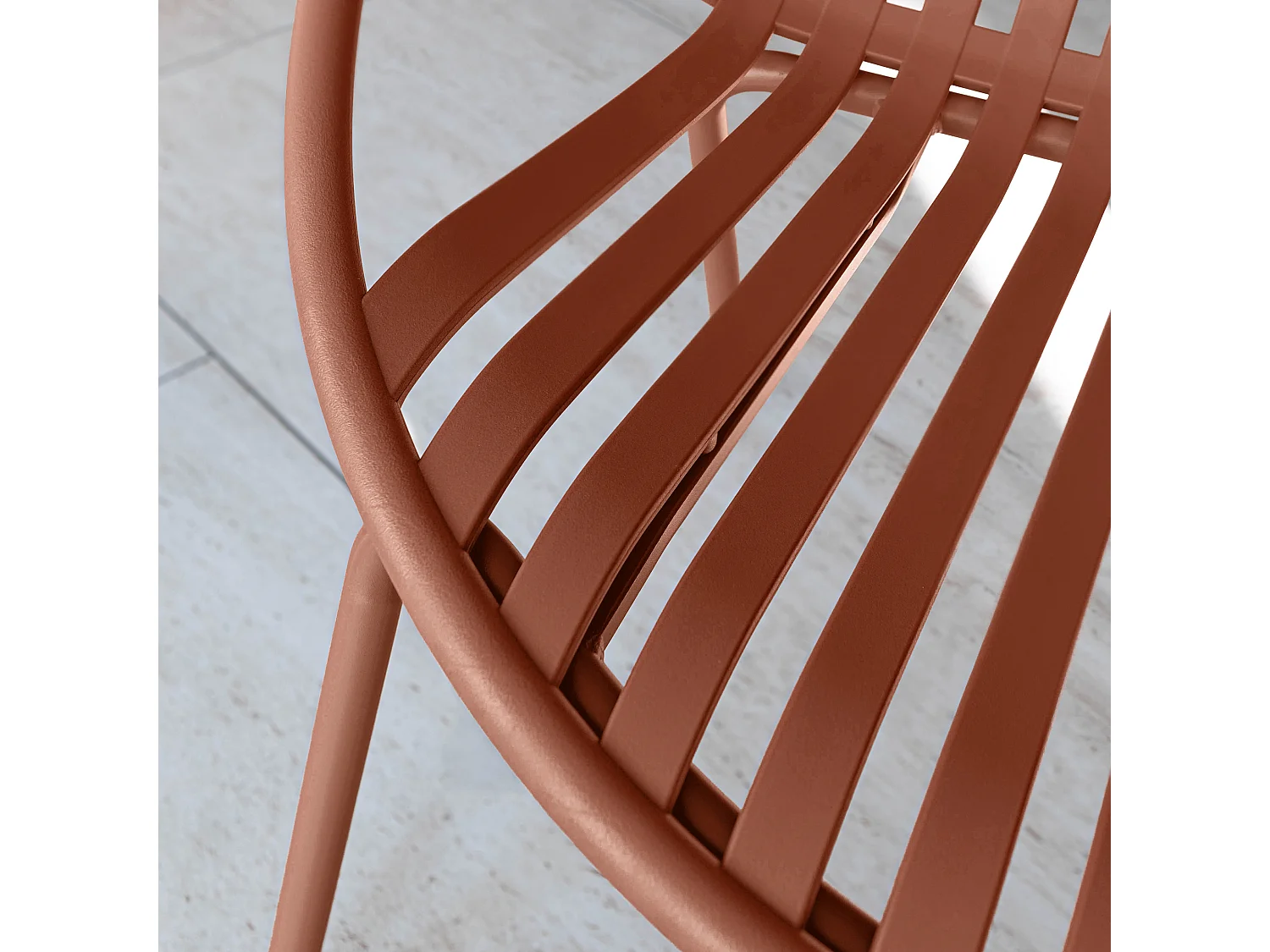 Now's Home - Salon De Jardin En Polypropylene Et Metal Brique Calypso