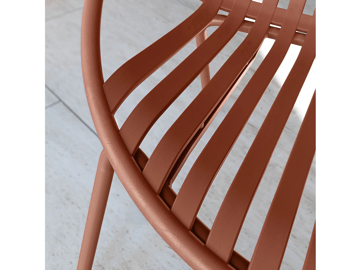 Now's Home - Salon De Jardin En Polypropylene Et Metal Brique Calypso