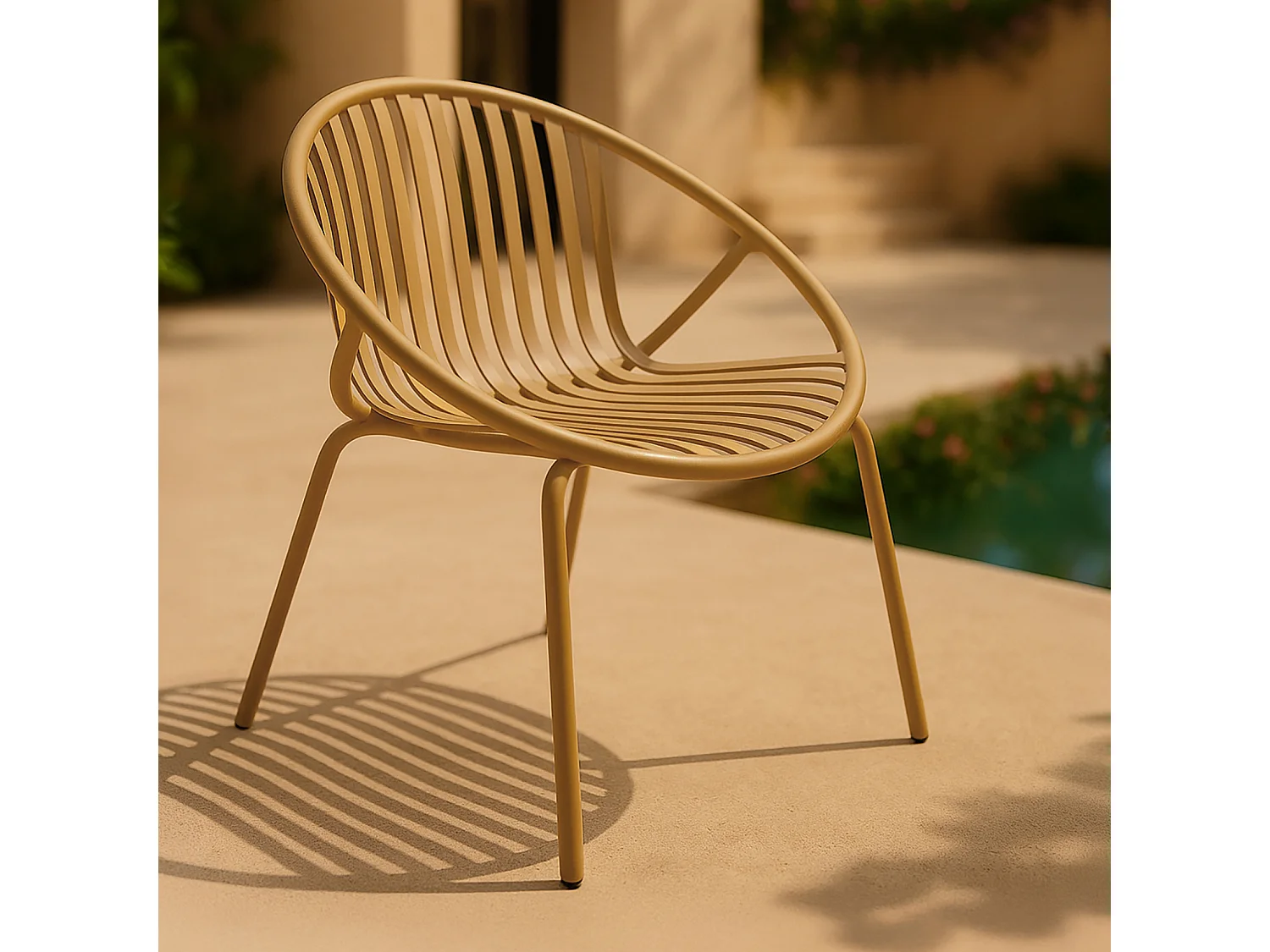Now's Home - Salon De Jardin En Polypropylène Et Métal Ocre Calypso