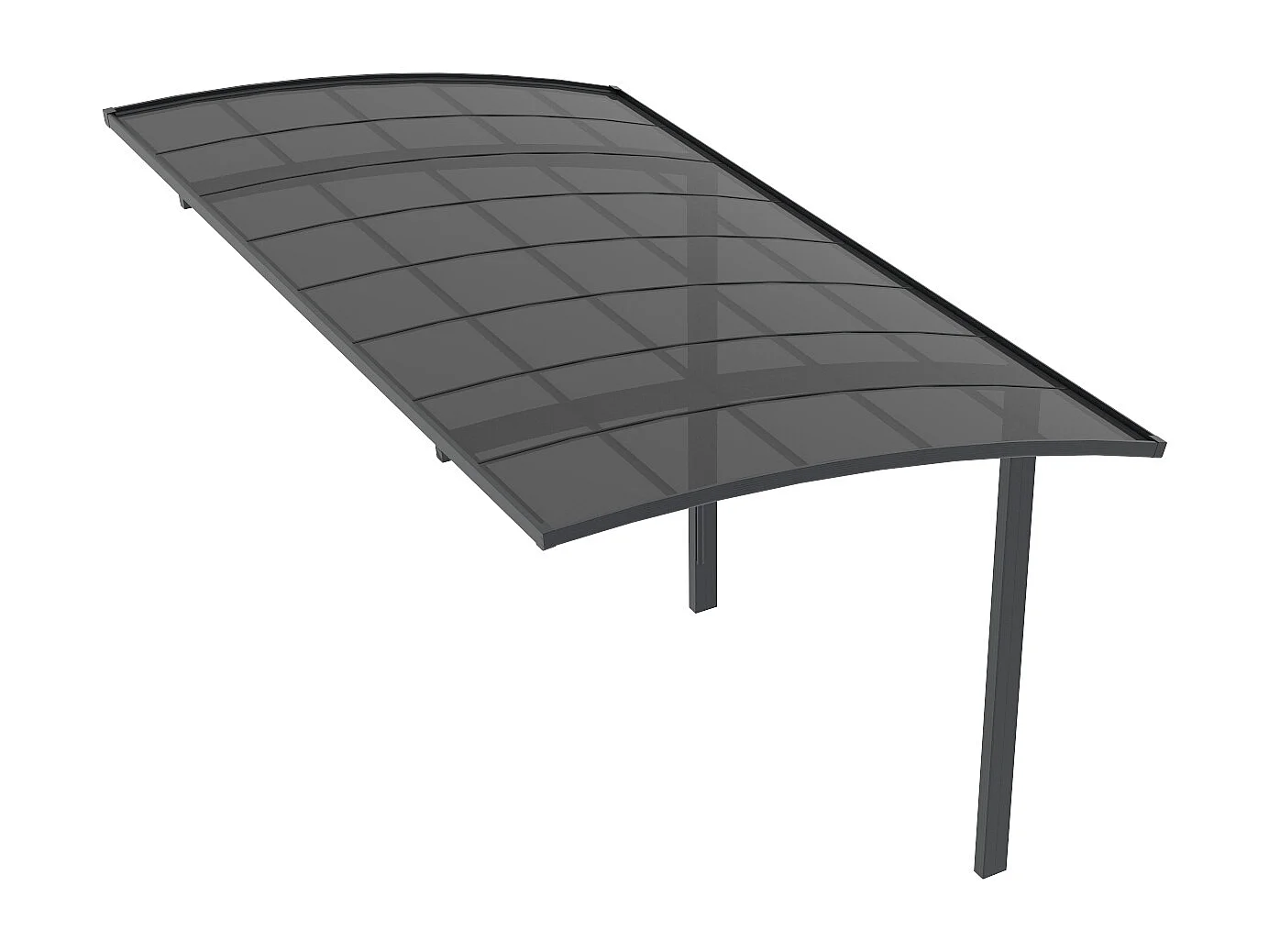 Carport pergola autoportant en aluminium - 1 voiture - 15 m² - Gris anthracite - ALUVIO