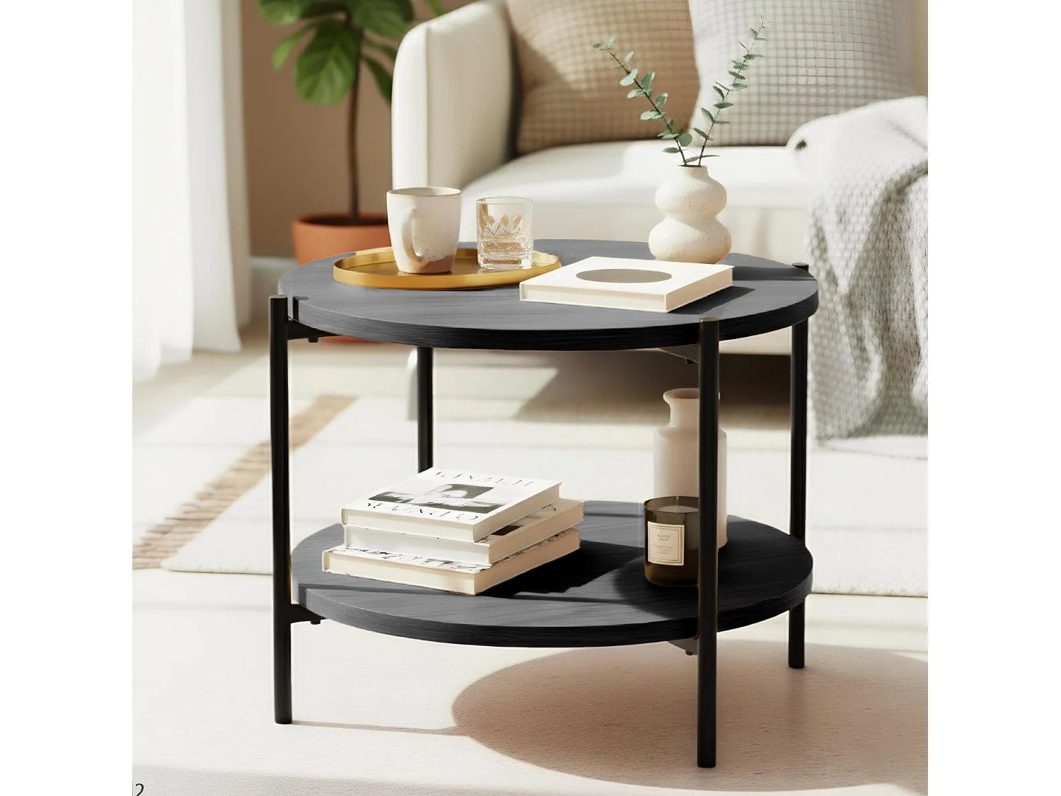 Table basse - Bois - Gris - Edduma