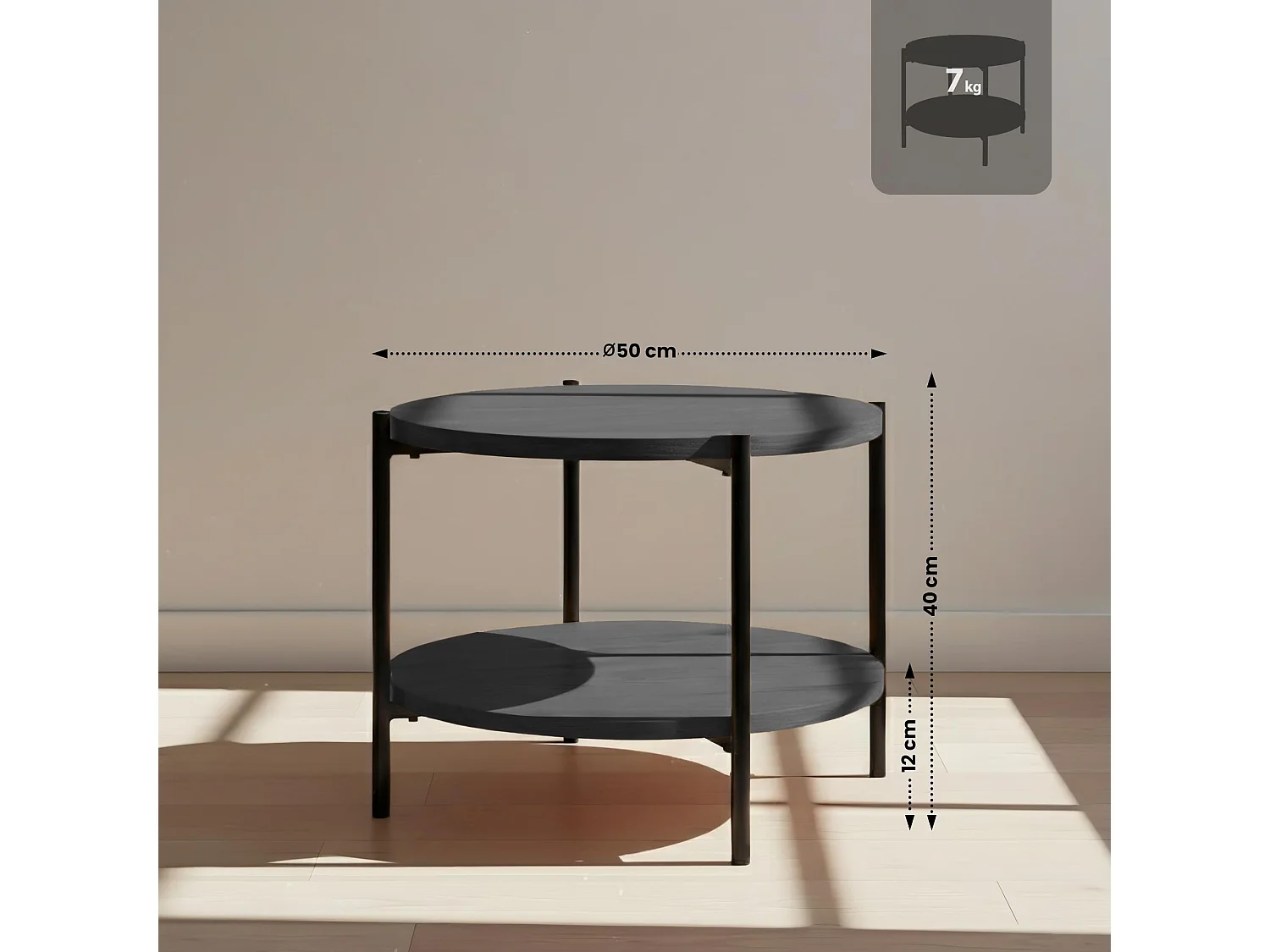 Table basse - Bois - Gris - Edduma