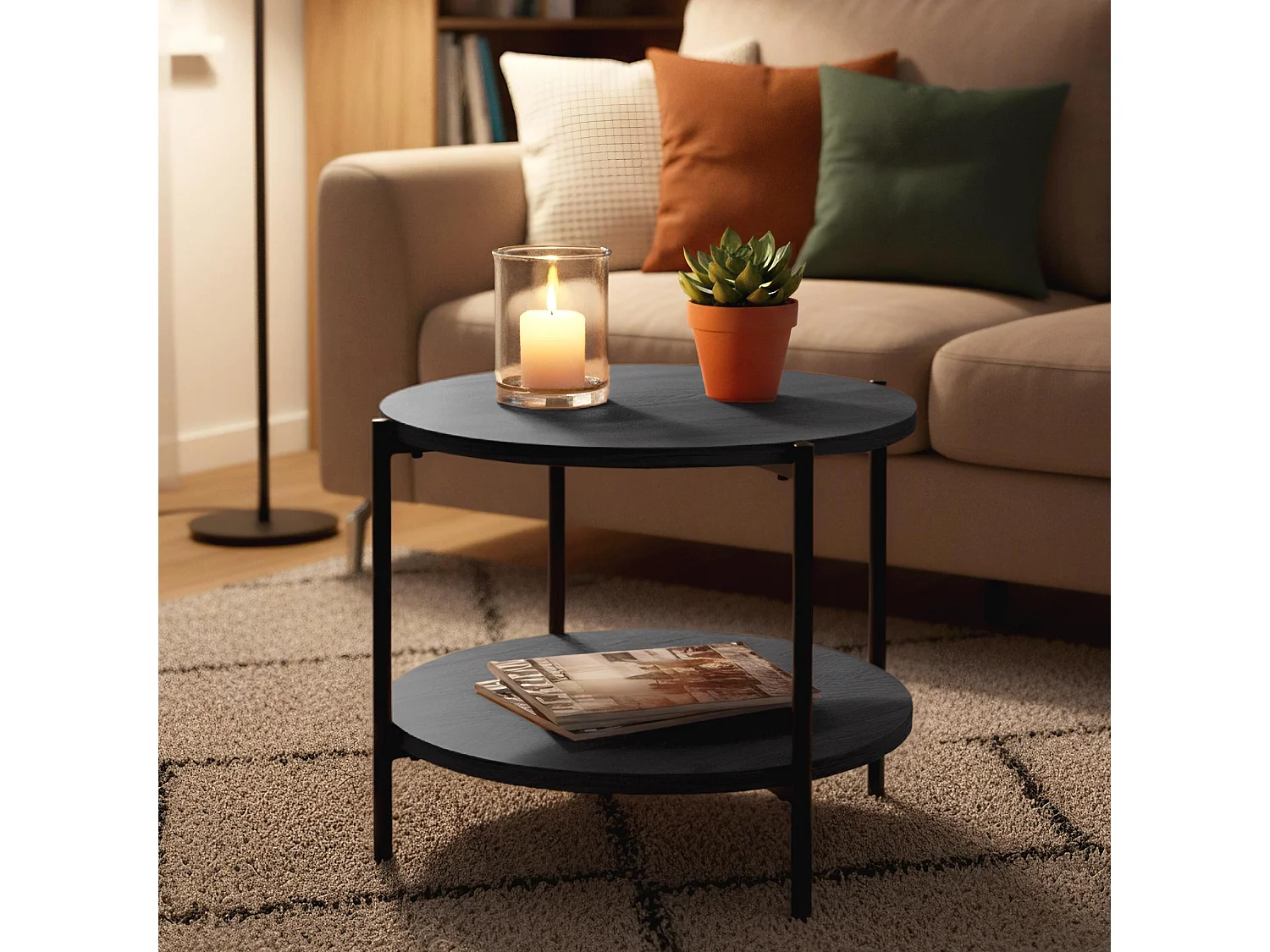 Table basse - Bois - Gris - Edduma