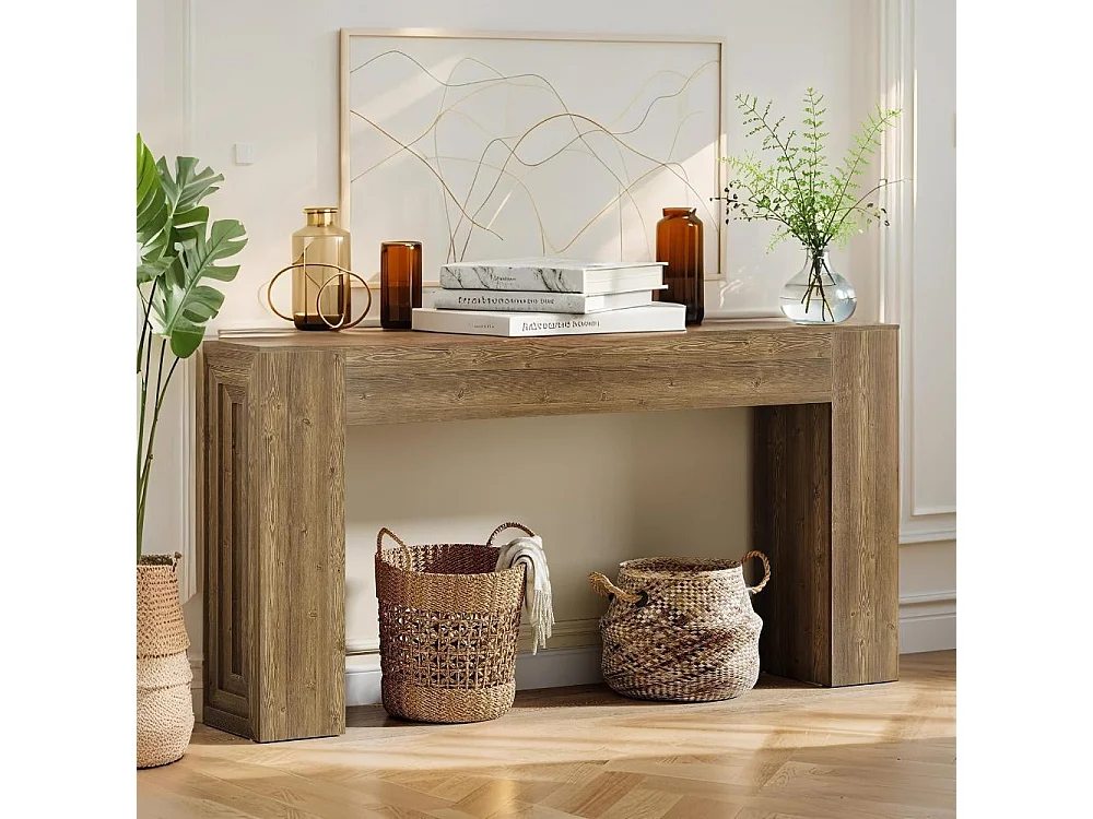 Table Console rectangulaire de 160 cm de Long, Table d'entrée rectangulaire derrière Le canapé, Table Basse étroite derrière Le canapé pour Salon, Couloir, entrée,