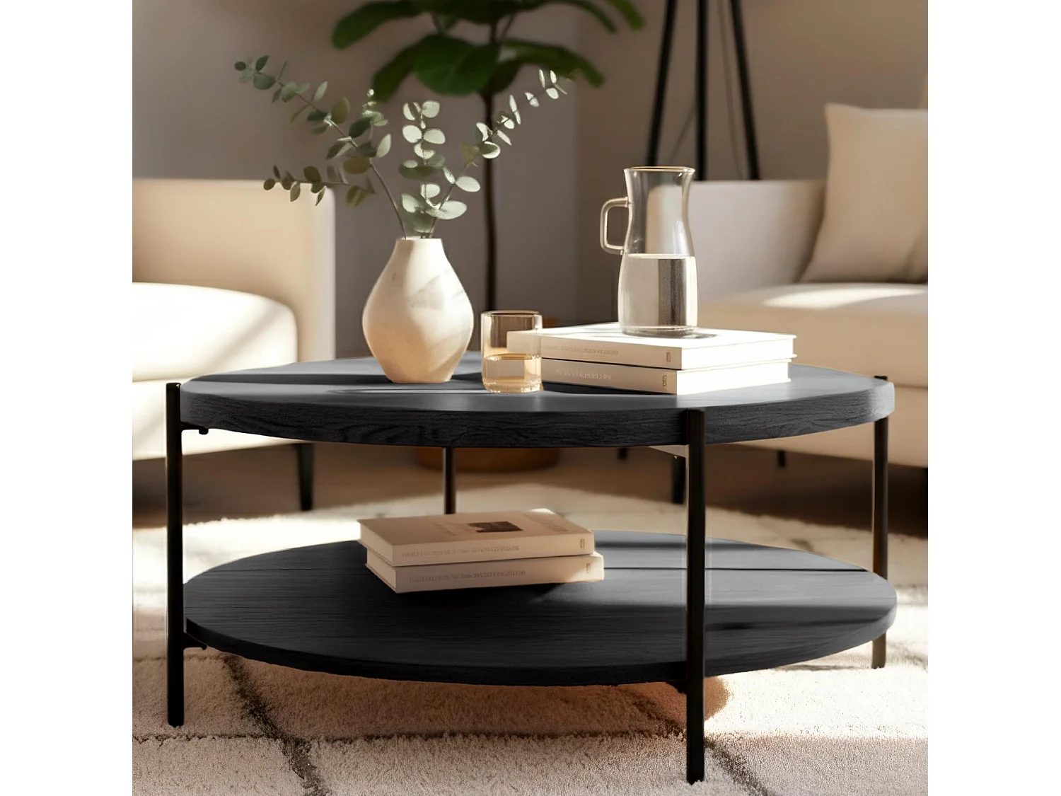 Table basse - Bois - Gris - Edduma