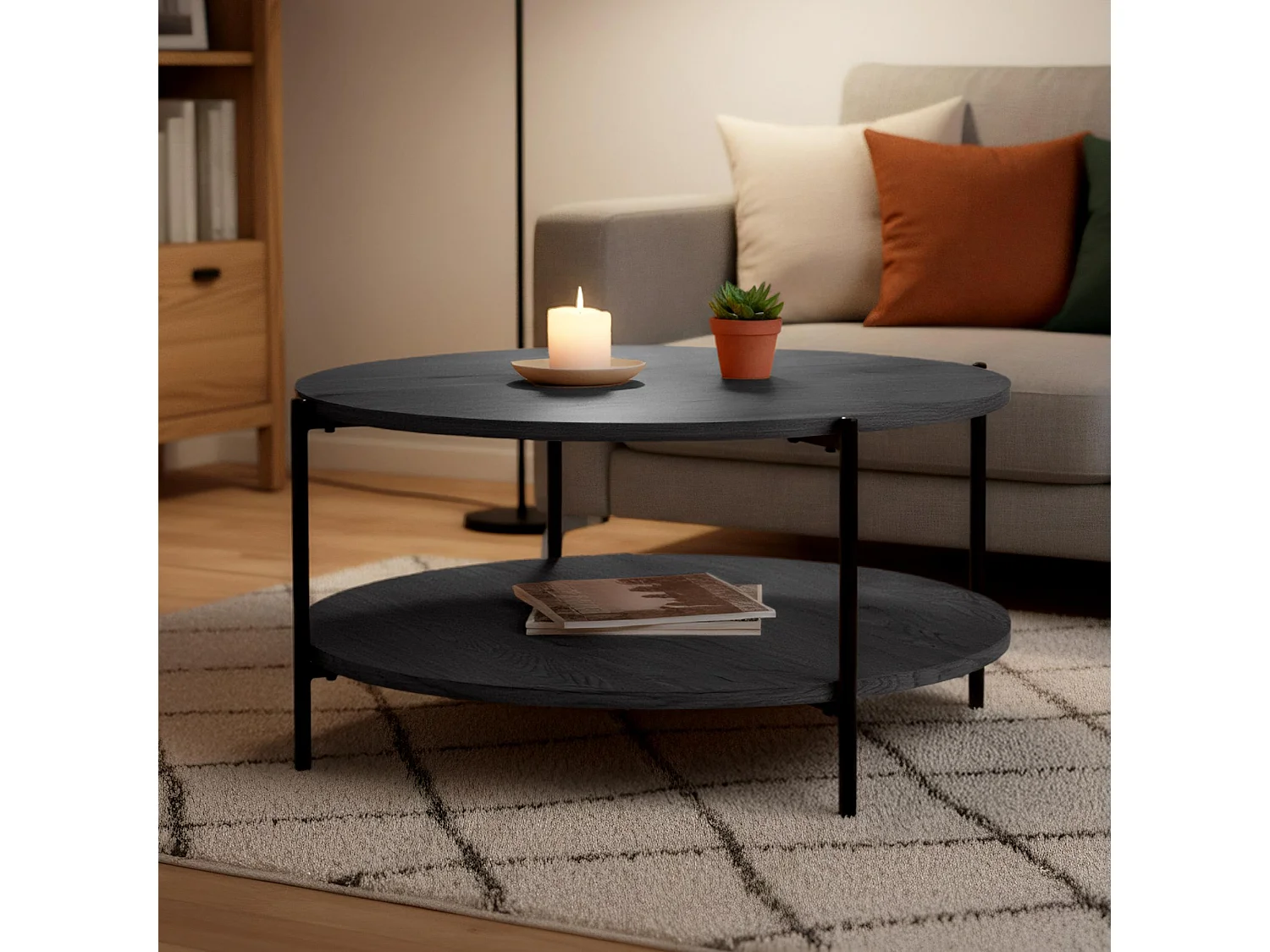 Table basse - Bois - Gris - Edduma